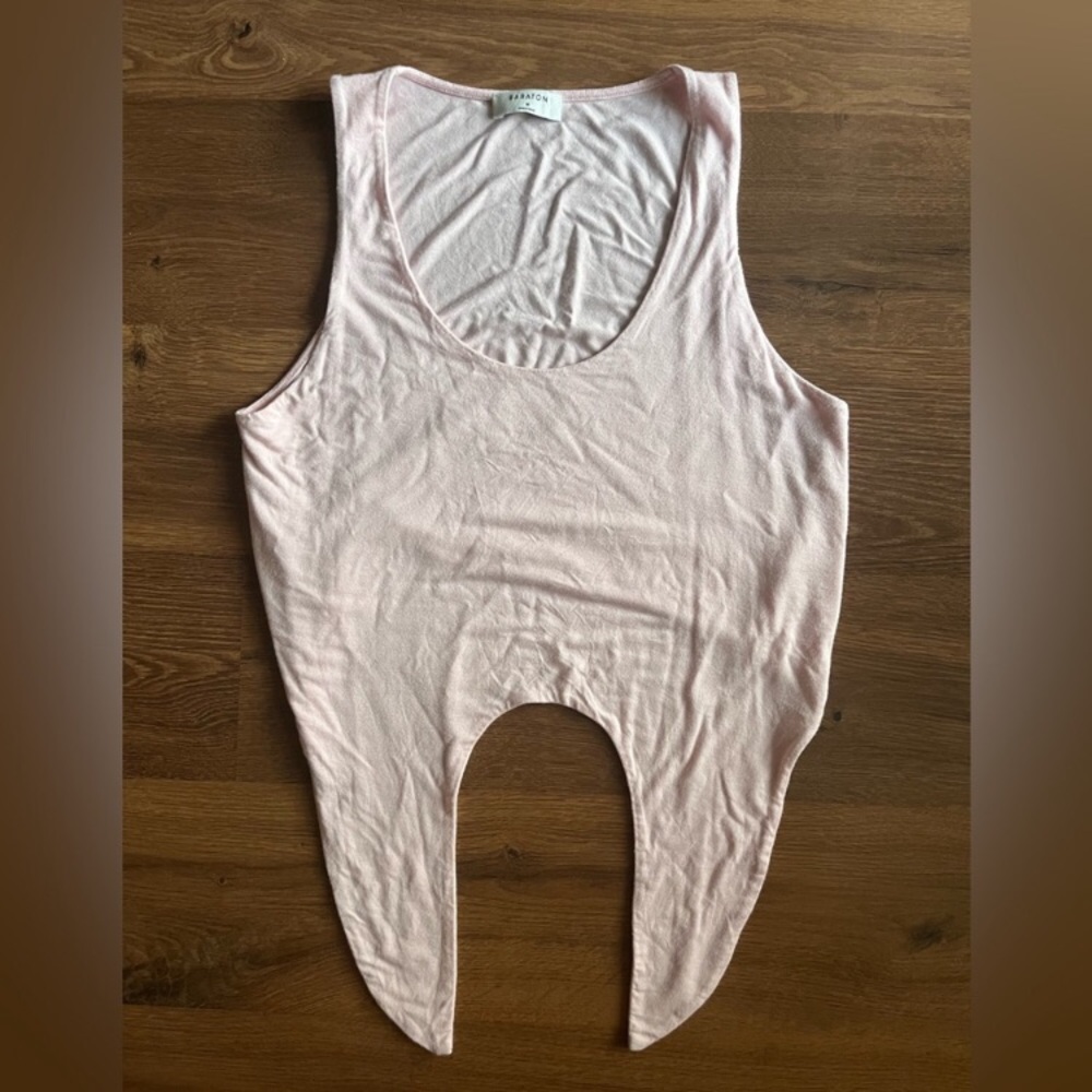 Aritzia Babaton Jeronomo Tie Front Tank in pink - Picture 7 of 7